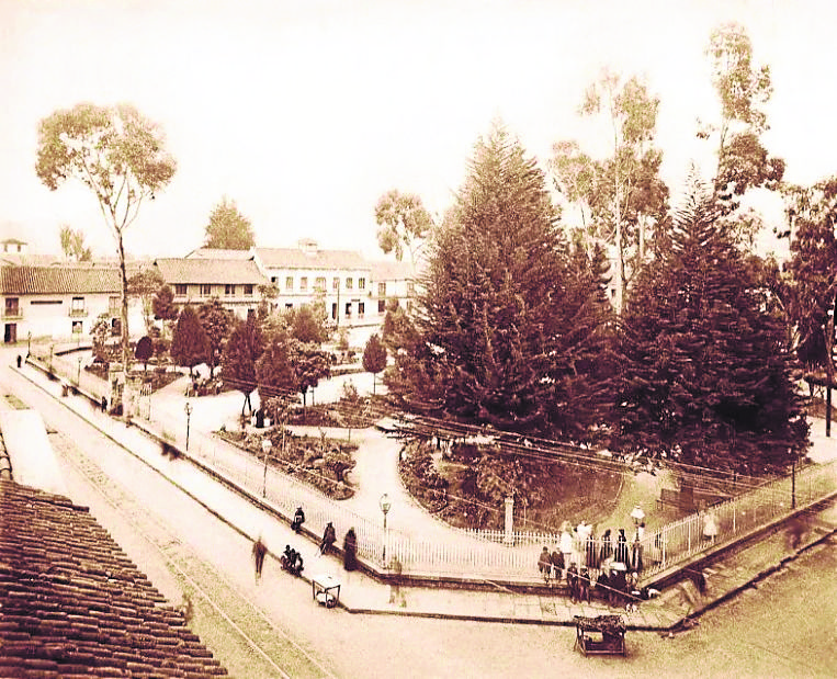 esquina del parque Santander en Bogotá
